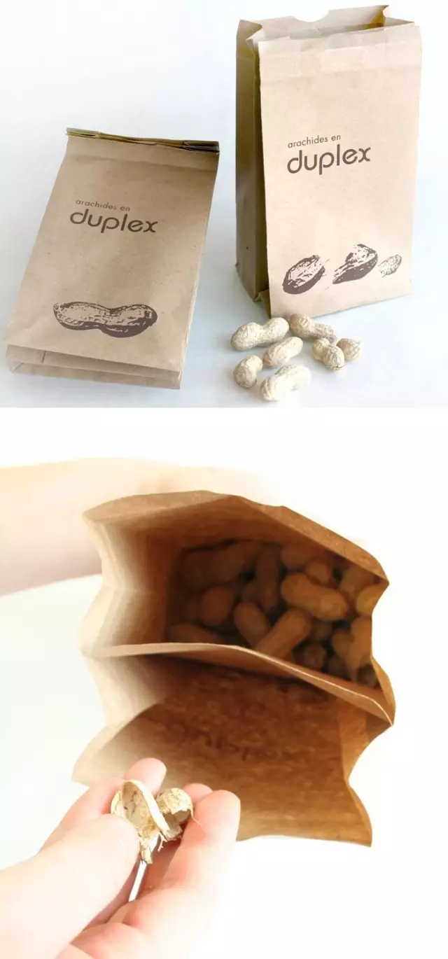 裝花生的紙袋子，中間的分隔是關(guān)鍵